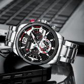 CURREN 8395 Men's Stainless Steel Watch - Silver Black